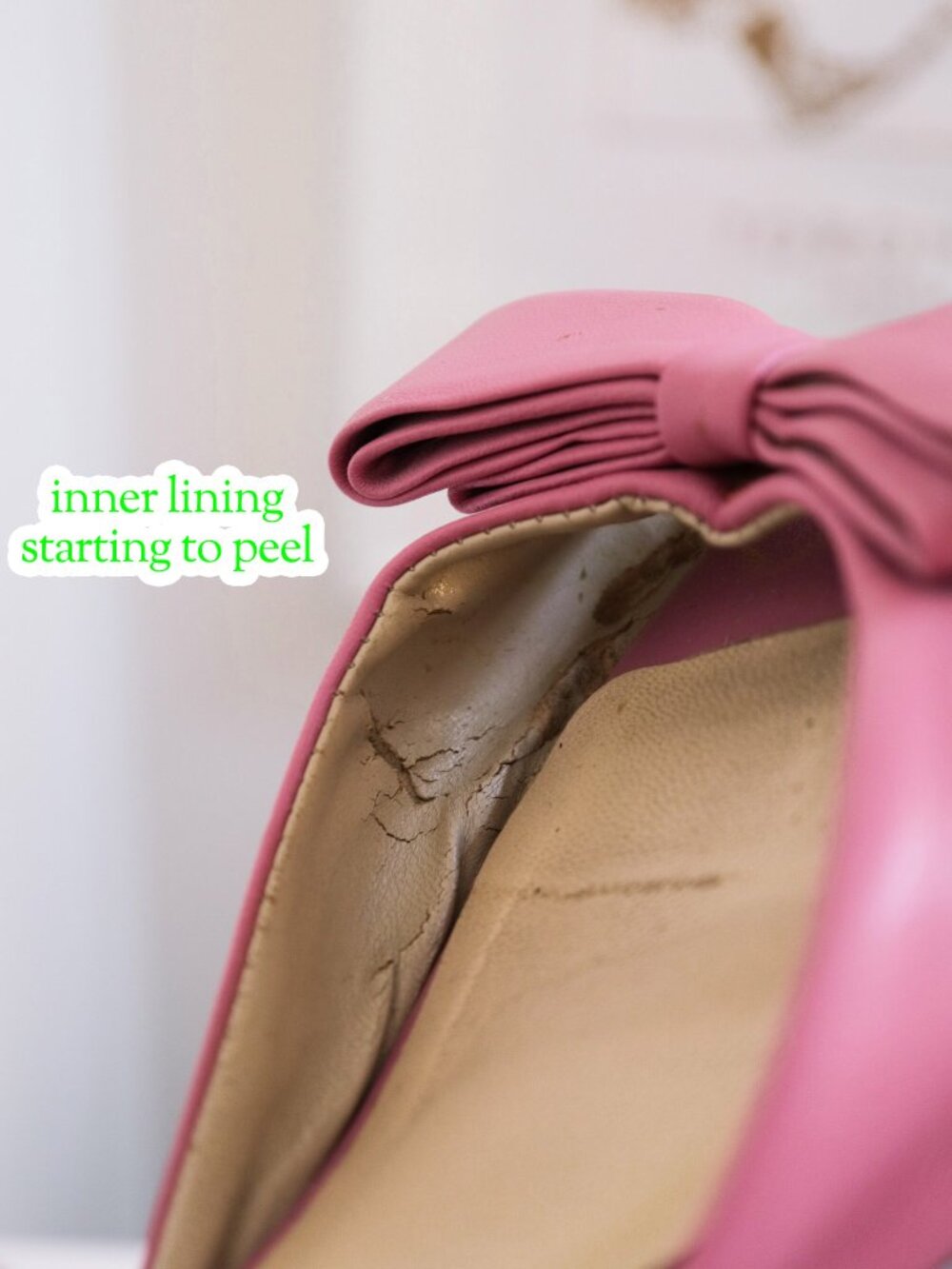 Medium Pink Faux Leather Bowknot Kitten Heels, Simple Solid, Spring Summer - Picture 7 of 13
